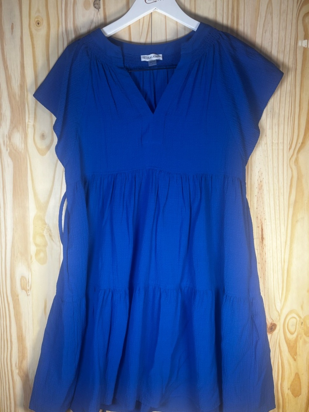 Calvin Klein Cobalt Blue V-Neck Tiered Tunic